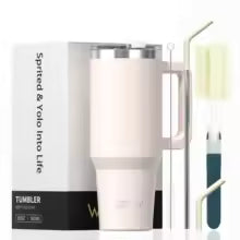 30/40oz Tumbler With Handle and Straw Large Capacity Stainless Steel Thermal Cup for Coffee Double Vacuum Insulated Mug