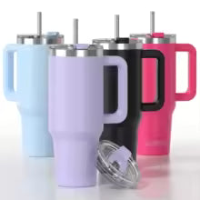 30/40oz Tumbler With Handle and Straw Large Capacity Stainless Steel Thermal Cup for Coffee Double Vacuum Insulated Mug