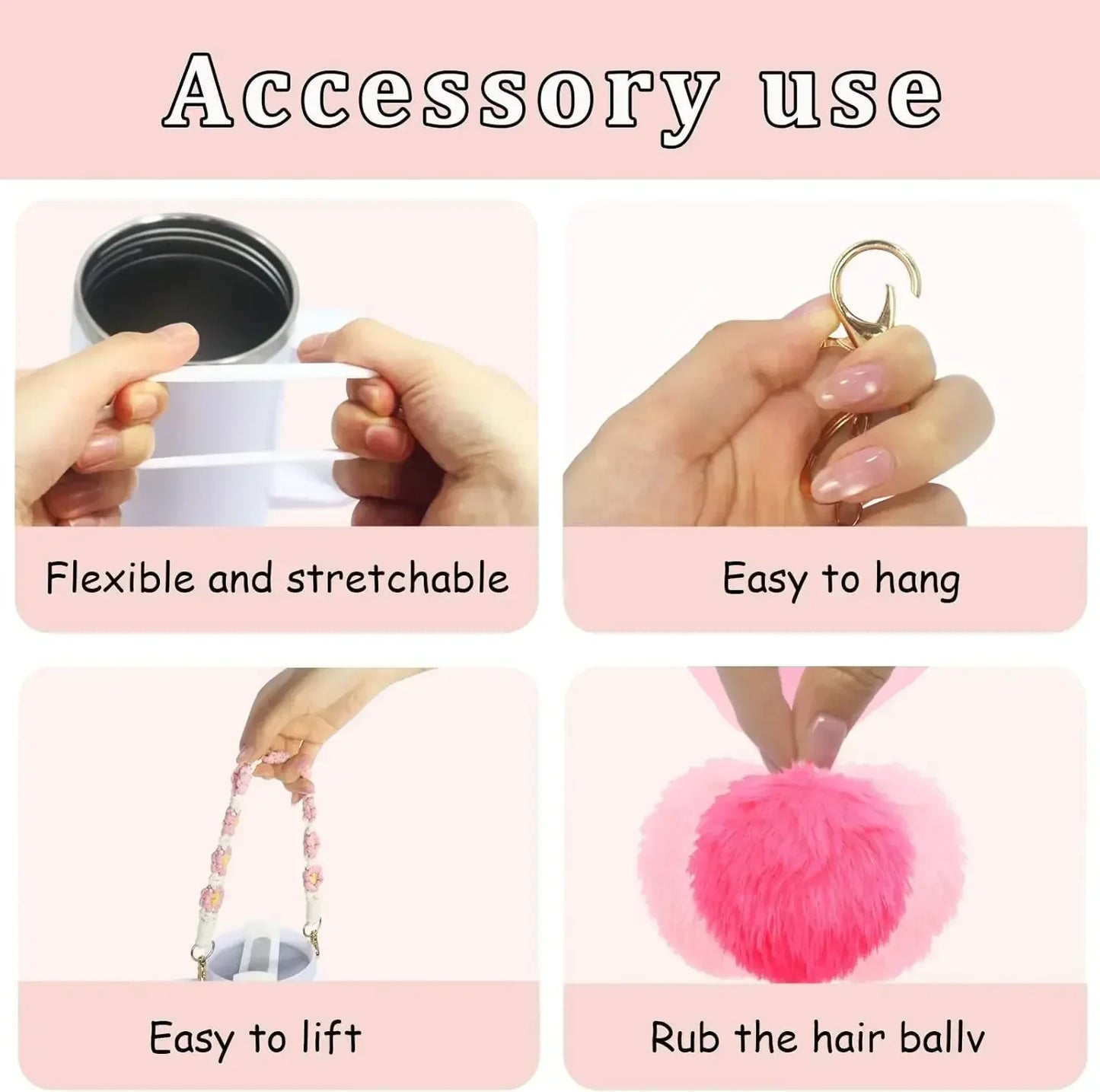 12PCS Cup Accessories for Stanley Cup 30oz 40oz Straw Cover Cap Water Bottle Handle Strap Boot Chains Personalized Sticker