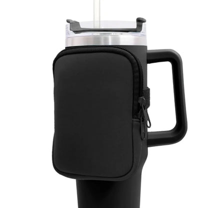 Water Bottle Pouch for For Stanley Cup 40oz/20oz/30oz Water Bottle Caddy Neoprene Tumbler Bag for Cards Keys Wallet Earphone