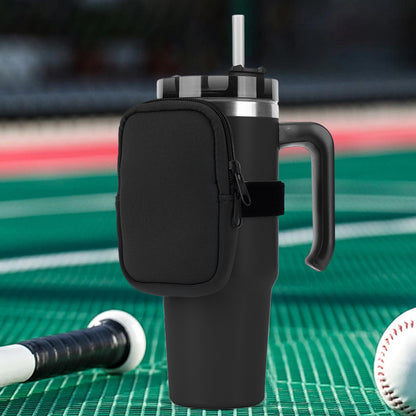 Water Bottle Pouch for For Stanley Cup 40oz/20oz/30oz Water Bottle Caddy Neoprene Tumbler Bag for Cards Keys Wallet Earphone