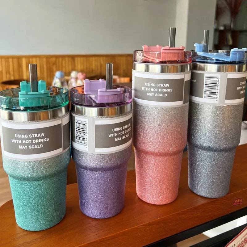 304 diamond-painted stainless steel cup, gradient car insulation and cold preservation car cup, coffee cup, double-layer ice cup