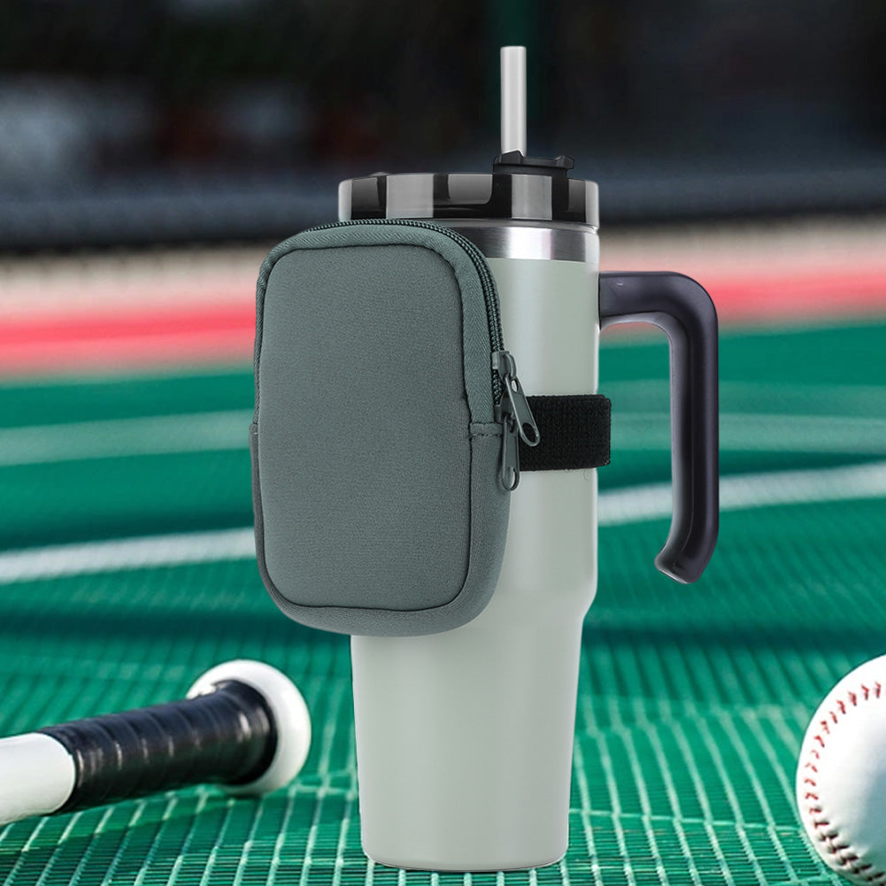 Water Bottle Pouch for For Stanley Cup 40oz/20oz/30oz Water Bottle Caddy Neoprene Tumbler Bag for Cards Keys Wallet Earphone