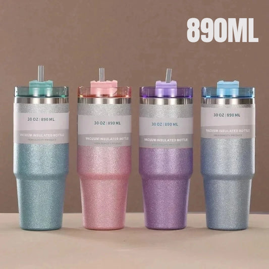 304 diamond-painted stainless steel cup, gradient car insulation and cold preservation car cup, coffee cup, double-layer ice cup