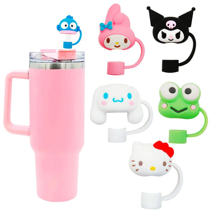 3D cute Sanrio Cartoon Straw Covers For Stanley Water Glass Bottle Drinking Dust Cap Straw Tip Cover Cup Accessories For 10mm ﻿