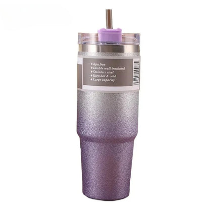 304 diamond-painted stainless steel cup, gradient car insulation and cold preservation car cup, coffee cup, double-layer ice cup
