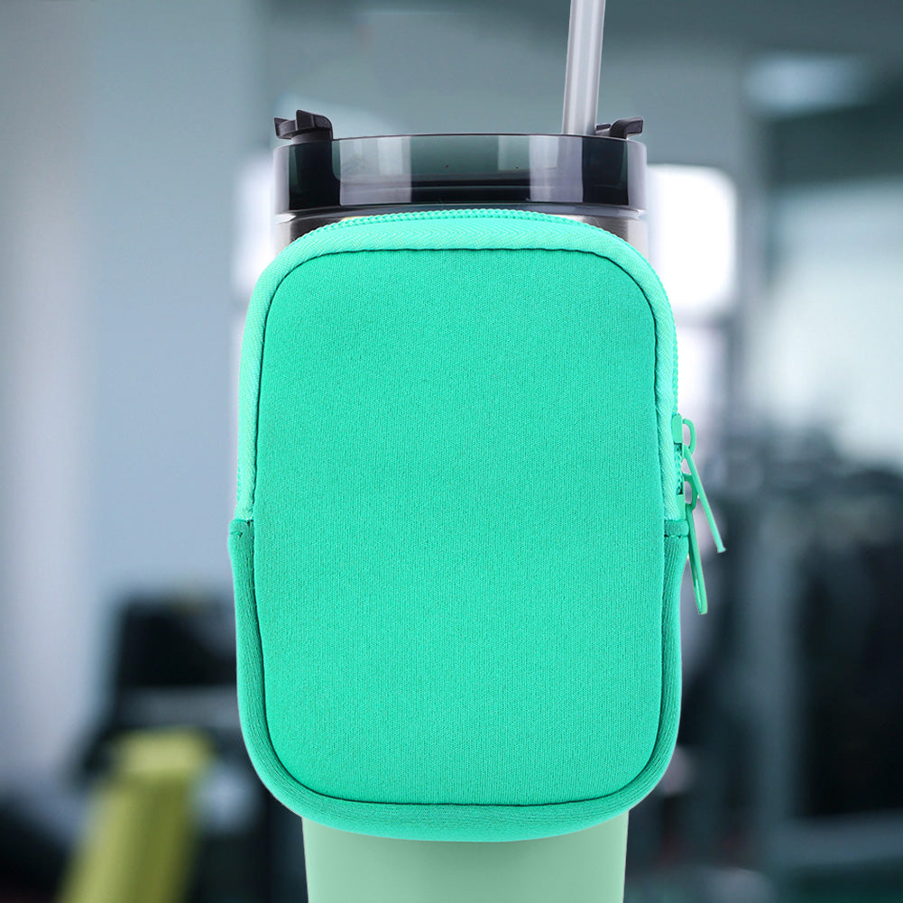 Water Bottle Pouch for For Stanley Cup 40oz/20oz/30oz Water Bottle Caddy Neoprene Tumbler Bag for Cards Keys Wallet Earphone