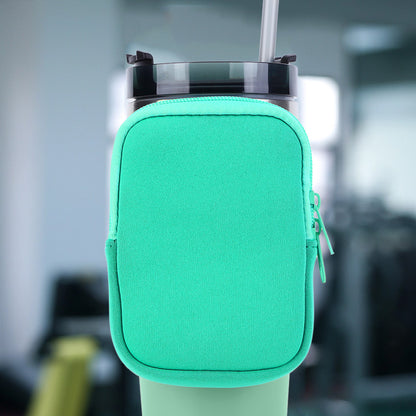 Water Bottle Pouch for For Stanley Cup 40oz/20oz/30oz Water Bottle Caddy Neoprene Tumbler Bag for Cards Keys Wallet Earphone