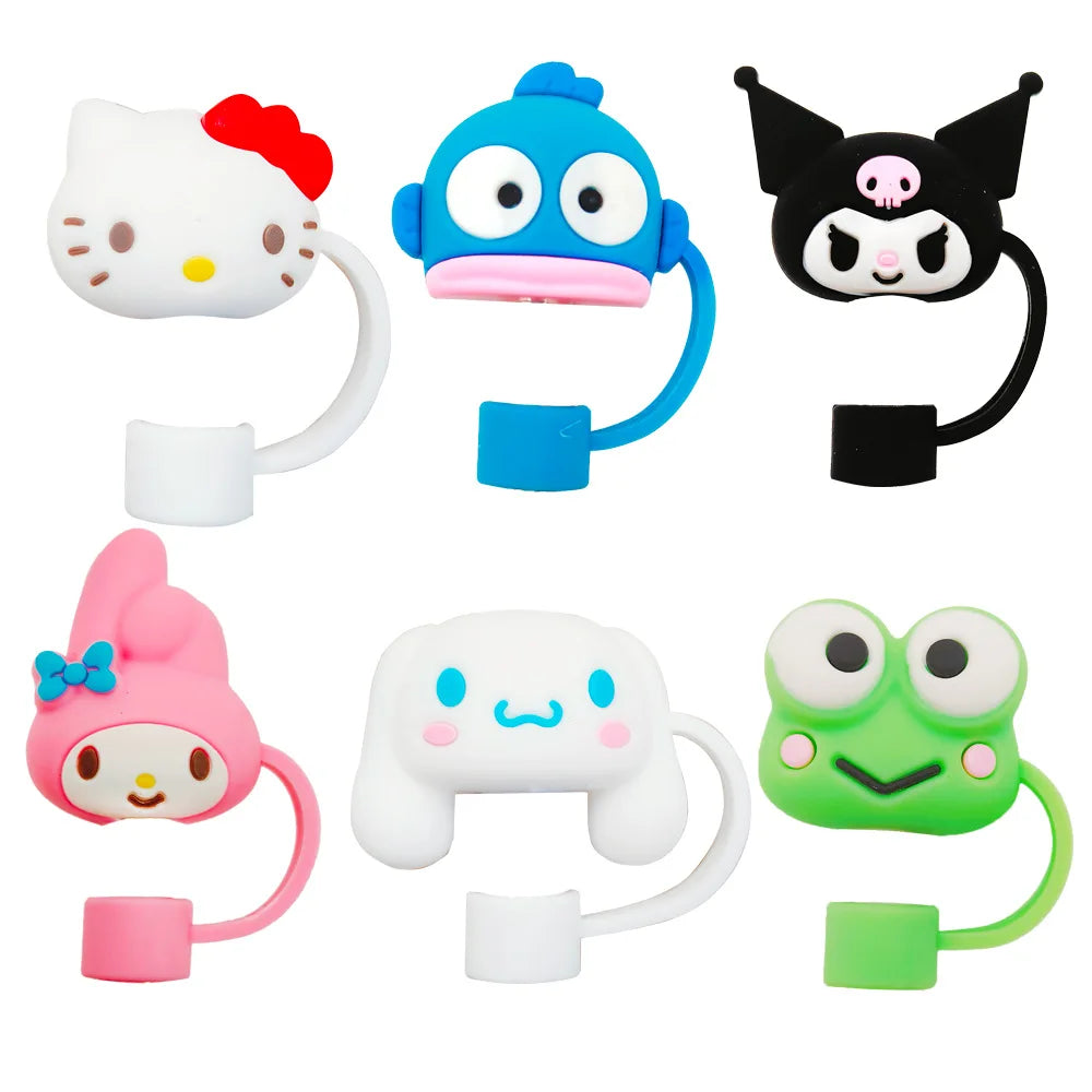 3D cute Sanrio Cartoon Straw Covers For Stanley Water Glass Bottle Drinking Dust Cap Straw Tip Cover Cup Accessories For 10mm ﻿