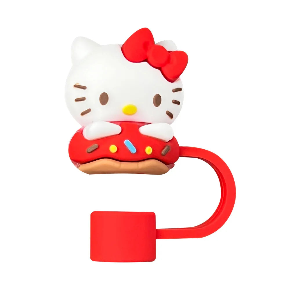 3D cute Sanrio Cartoon Straw Covers For Stanley Water Glass Bottle Drinking Dust Cap Straw Tip Cover Cup Accessories For 10mm ﻿