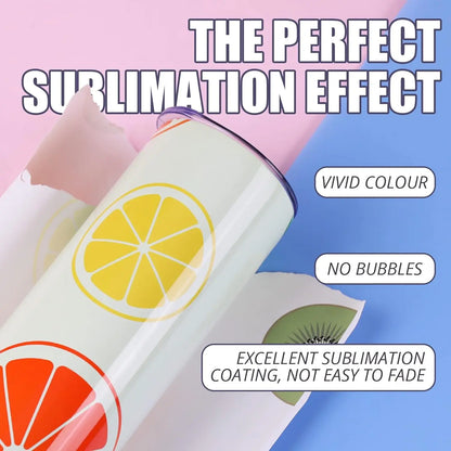 HTVRONT 48 Pack Sublimation Tumblers 20 oz Skinny bulk Stainless Steel Double Wall Insulated Straight Sublimation Tumbler Cups