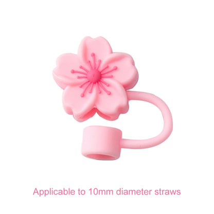 3/4/6/7PCS Silicone Straw Tips Protectors 8/10mm Flower Straw Toppers Dust-Proof Drinking Caps Straws Stopper for Stanley Cups