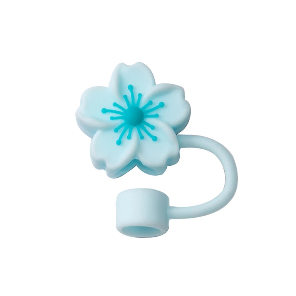 3/4/6/7PCS Silicone Straw Tips Protectors 8/10mm Flower Straw Toppers Dust-Proof Drinking Caps Straws Stopper for Stanley Cups