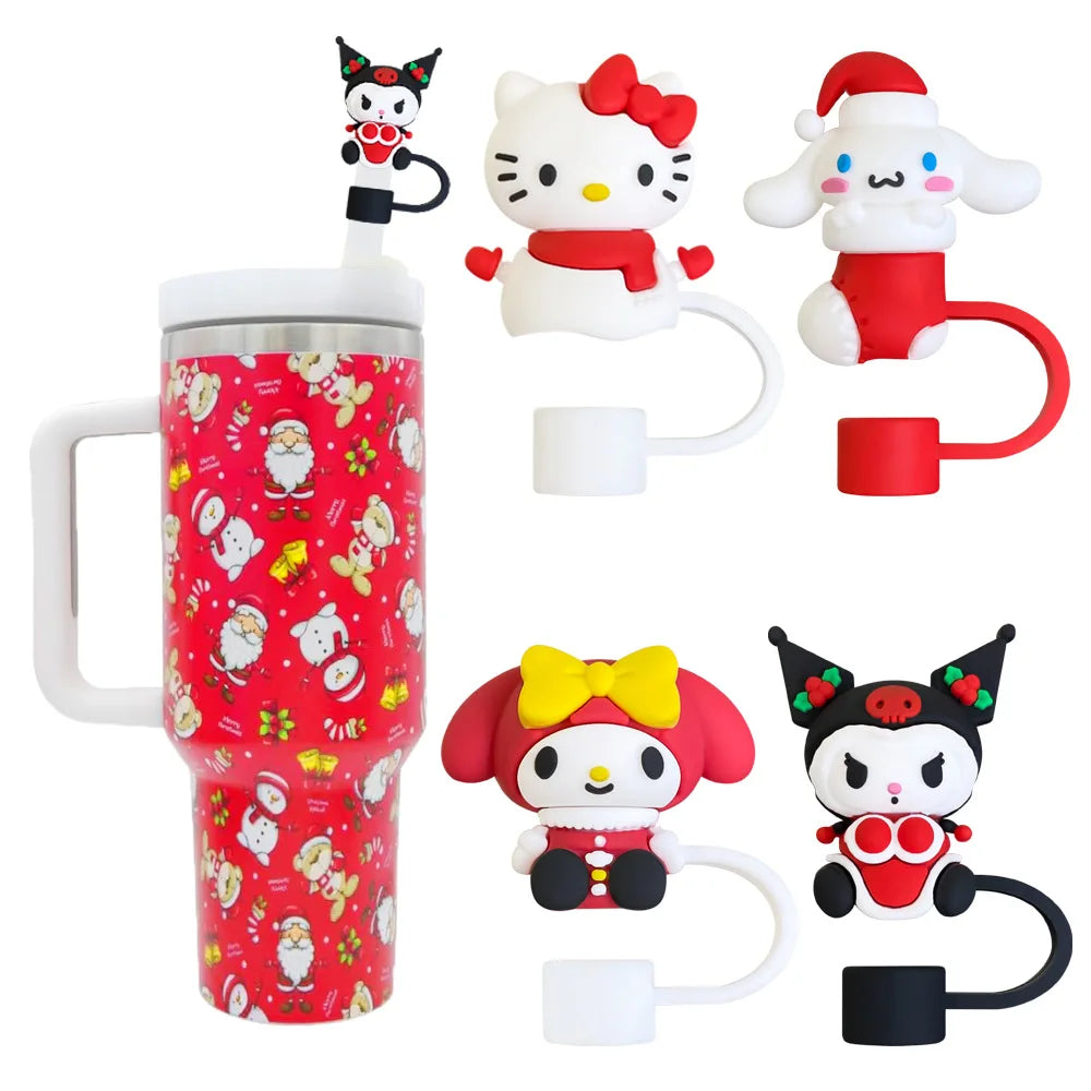 3D cute Sanrio Cartoon Straw Covers For Stanley Water Glass Bottle Drinking Dust Cap Straw Tip Cover Cup Accessories For 10mm ﻿