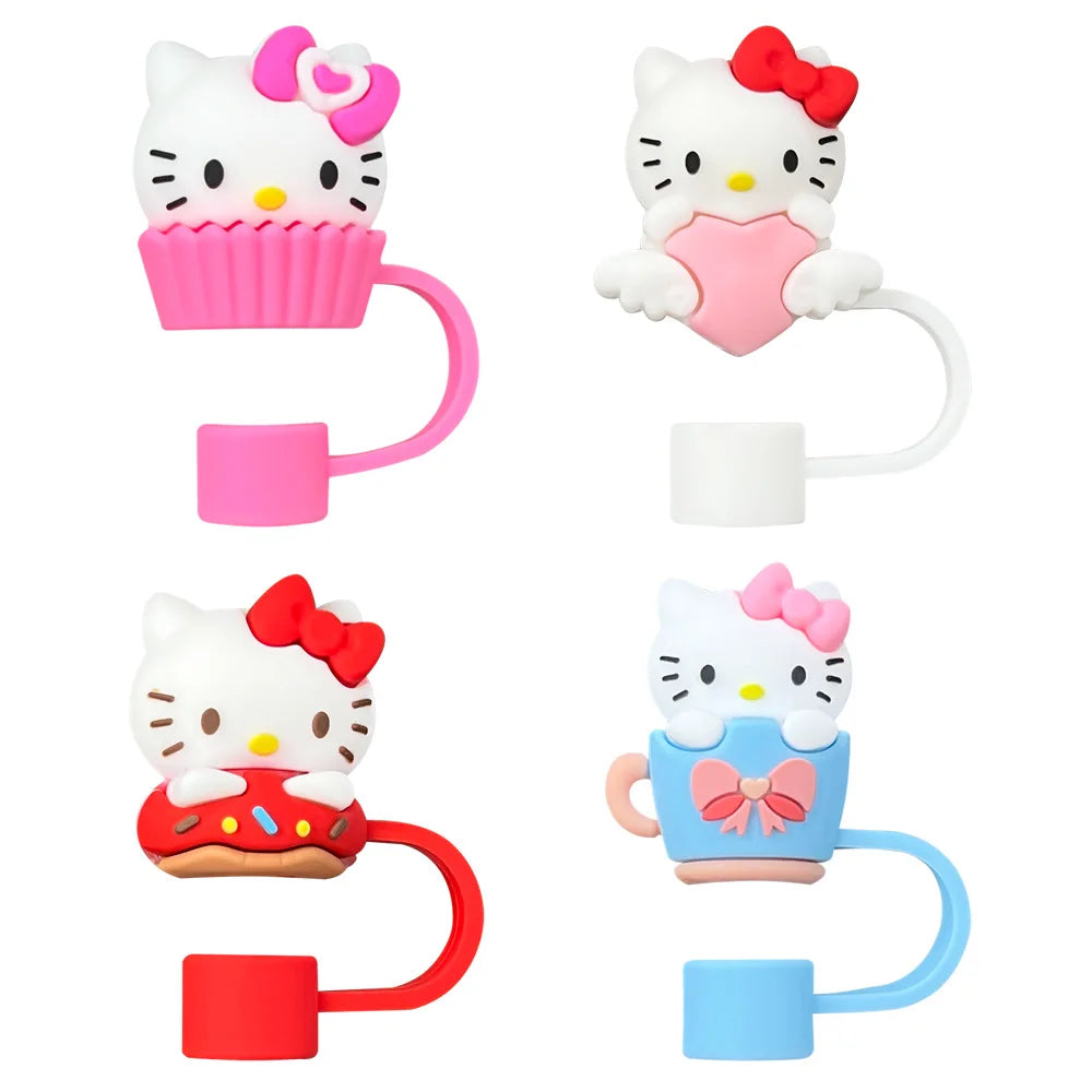 3D cute Sanrio Cartoon Straw Covers For Stanley Water Glass Bottle Drinking Dust Cap Straw Tip Cover Cup Accessories For 10mm ﻿