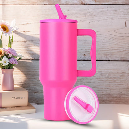 40Oz Tumbler Flip Straw Lid Replacement Spill Proof Resistant Tumbler Lid Reusable Spray Proof Tumbler Cover for stanley Cug