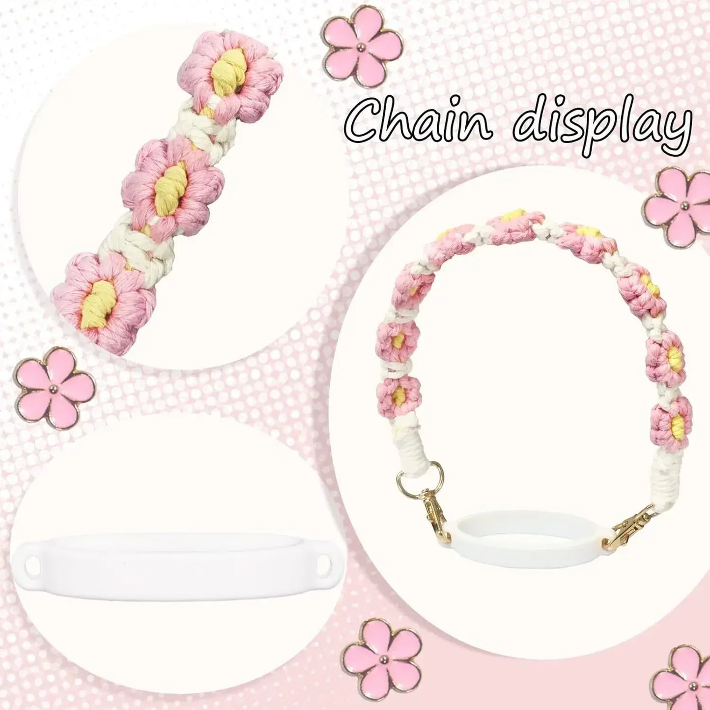 12PCS Cup Accessories for Stanley Cup 30oz 40oz Straw Cover Cap Water Bottle Handle Strap Boot Chains Personalized Sticker