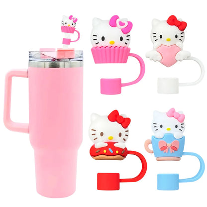 3D cute Sanrio Cartoon Straw Covers For Stanley Water Glass Bottle Drinking Dust Cap Straw Tip Cover Cup Accessories For 10mm ﻿