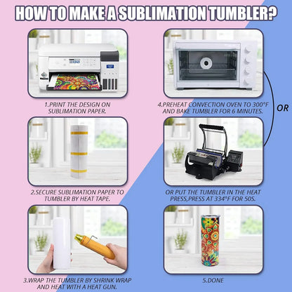 HTVRONT 48 Pack Sublimation Tumblers 20 oz Skinny bulk Stainless Steel Double Wall Insulated Straight Sublimation Tumbler Cups